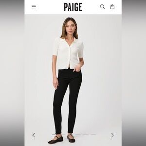 PAIGE Verdugo Ankle Skinny Jean - Black Silk
